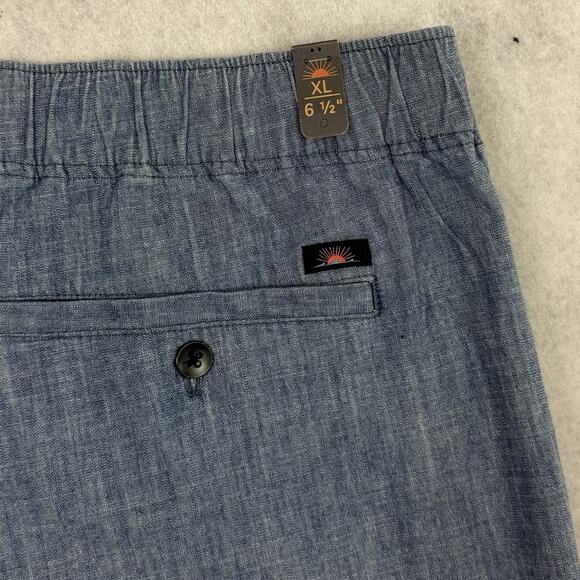 Faherty Essential Chambray Short 6.5" Drawstring Size XL indigo Dye NEW - Picture 10 of 14